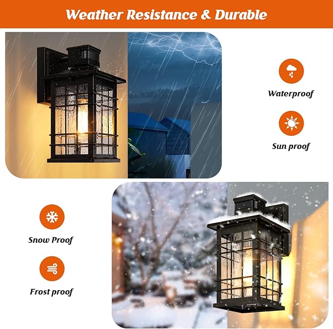 Motion Sensor Outdoor Light Fixture Wall Mount, Dusk to Dawn Oil-Rubbed Bronze - Image 5