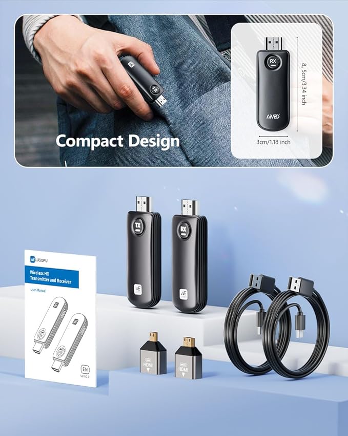 WELUSOPU Wireless HDMI Transmitter and Receiver, HDMI Wireless 4K Decode 1080P - Image 9