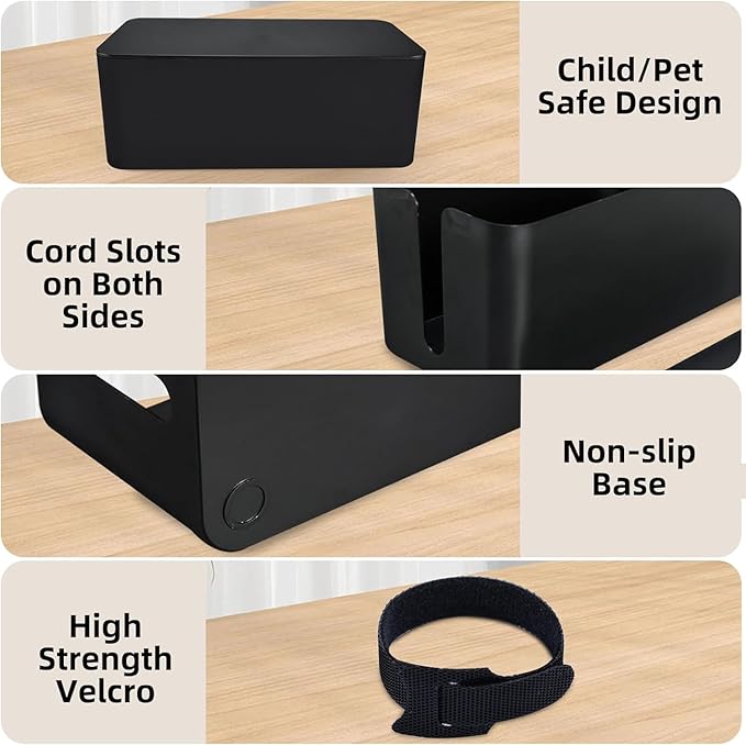 YaeCCC Cable Management Organizer Box Power Strips Hider Power Cords Hider - Image 5