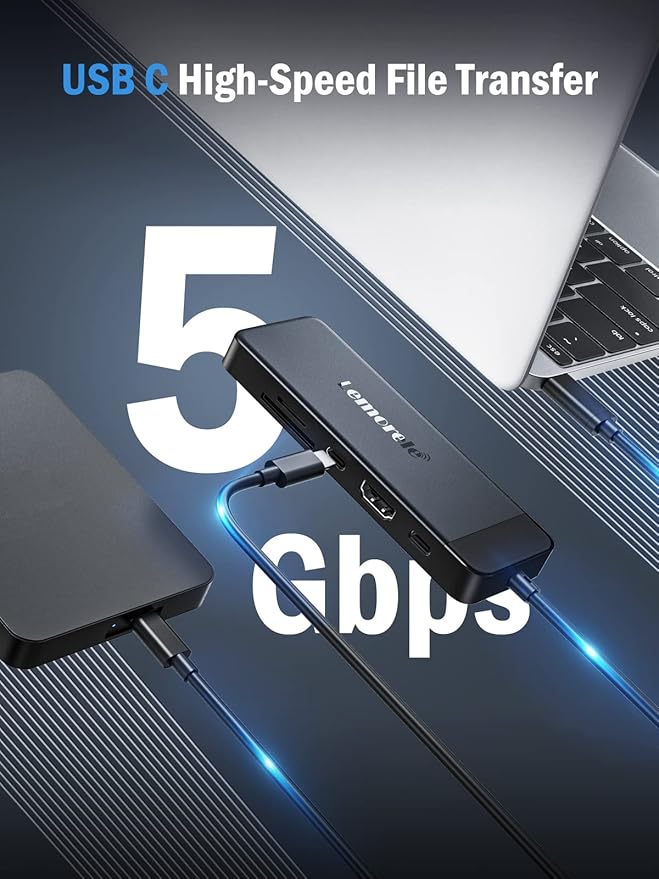 Lemorele 9-in-1 USB C Hub Multiport Adapter, USB C Dongle w/4K HDMI - Image 7