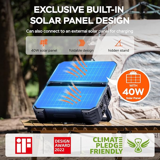BLAVOR Portable Power Station 1600W, Built-in Solar Panel, 1024Wh LiFePO4 - Image 2