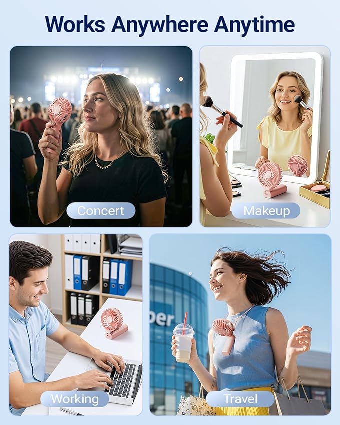 SWEETFULL Handheld Portable Fan, 5000mAh Rechargeable Battery, 6 Speed Wind - Image 5