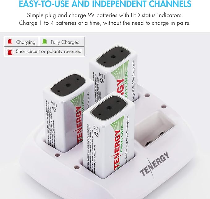 Tenergy TN136 Smart 9V 4-Bay Battery Charger - Image 2