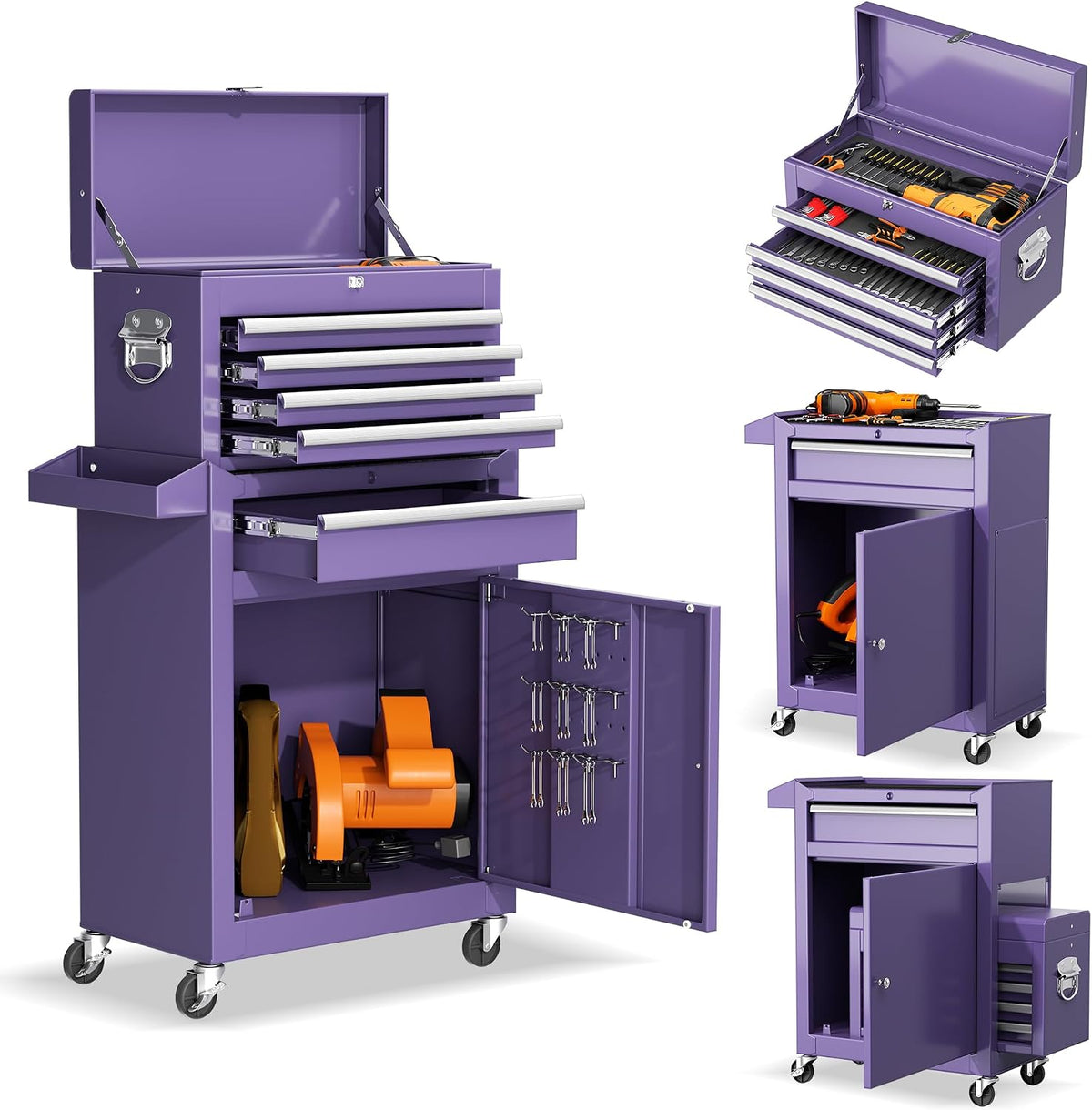 5-drawer rolling tool chest - heavy-duty steel tool, main product view