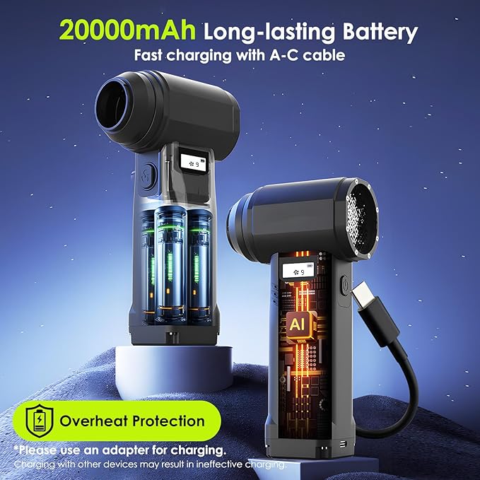OVVGO Electric Compressed Air Duster, 000RPM Cordless Air Blower - Image 6