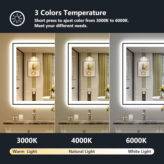 YEELAIT 55x36 Inch LED Bathroom Mirror - Image 5