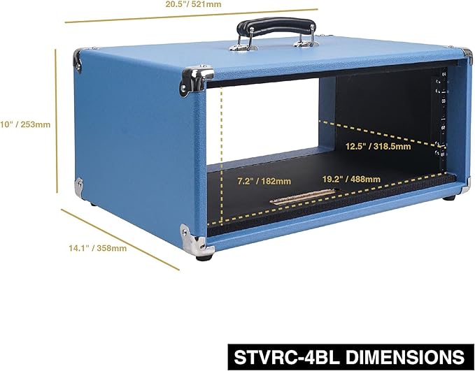 Sound Town Vintage 4U Amp Rack Case, 12.5" Depth - Image 7
