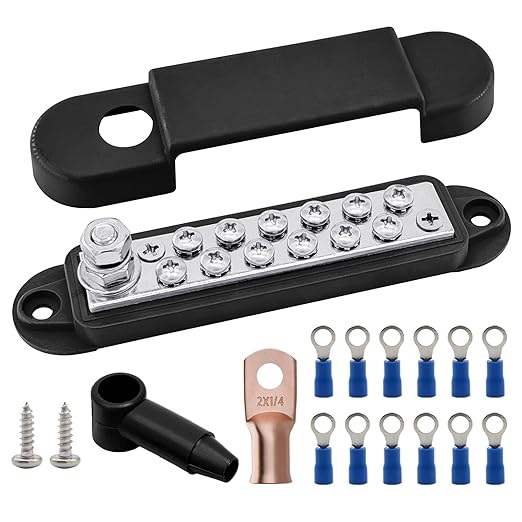 1/4" Stud Power Distribution Block Bus Bar by Ampper