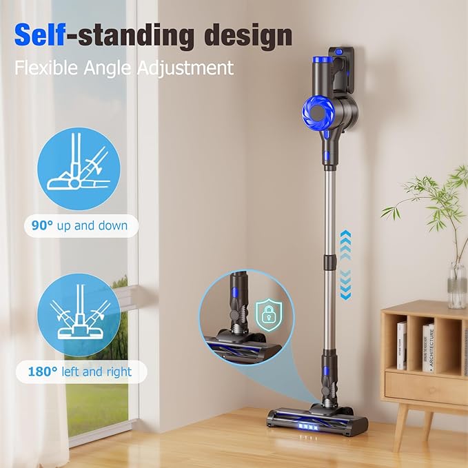 AIRDIYA Cordless Vacuum Cleaner, Upgraded 40Kpa Stick Vacuum Cleaners - Image 8
