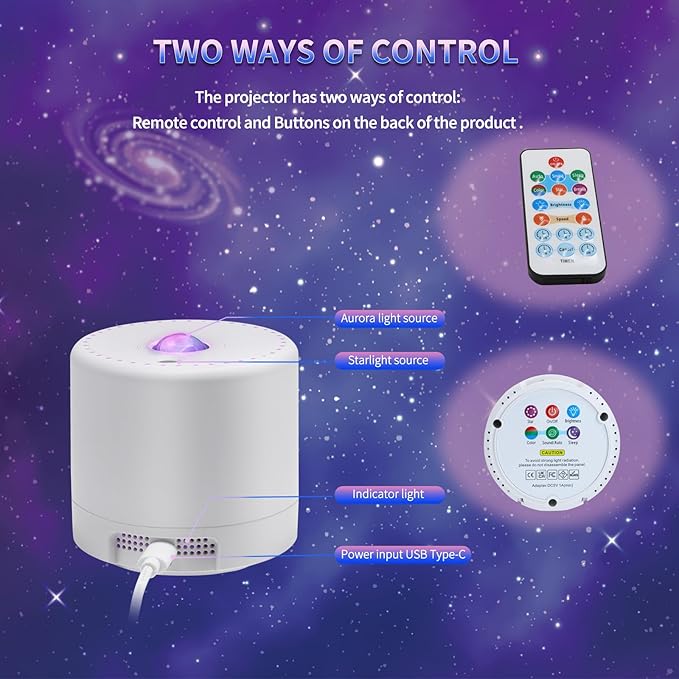 Star Projector, Galaxy Projector, Remote Control & Timer Galaxy Light, LED - Image 5