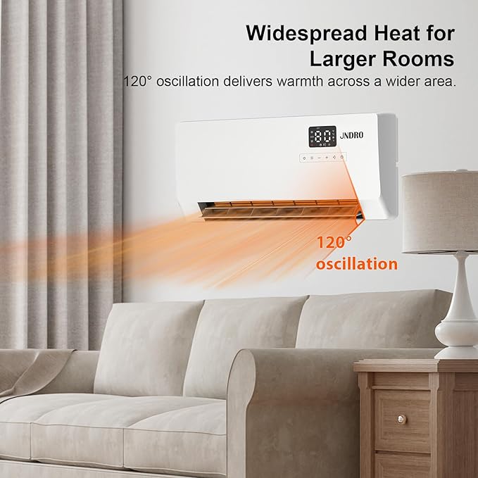 24-Inch Wall Mounted Electric Heater - 1500W Indoor Space Heater - Image 4