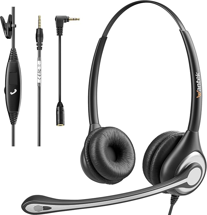 Wantek Phone Headset Wired Computer Headset by Wantek