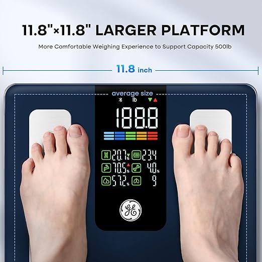 GE Smart Scale for Body Weight, Muscle Mass, Digital Bathroom Scales 500lbs - Image 3