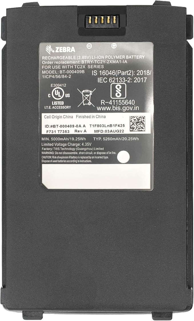 5000mAh Replacement Battery for Zebra TC21 TC26 TC26AK TC210 TC210K Handheld by Unknown