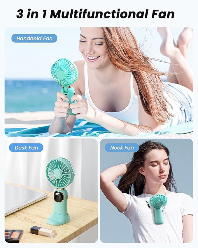 coldSky Portable Handheld Fan, 4000mAh Battery Operated Fan - Image 2