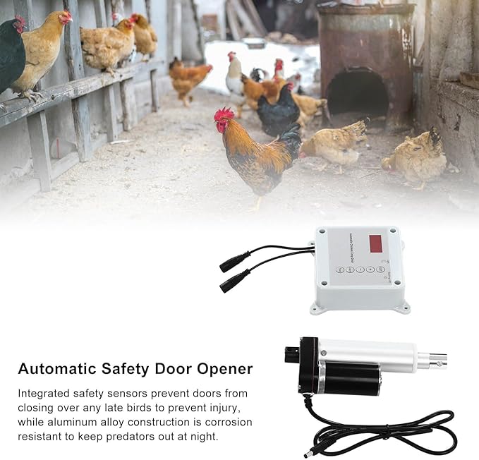 Cunyuer Automatic Chicken Coop Door Opener, Timing Photosensitive Remote Door - Image 3