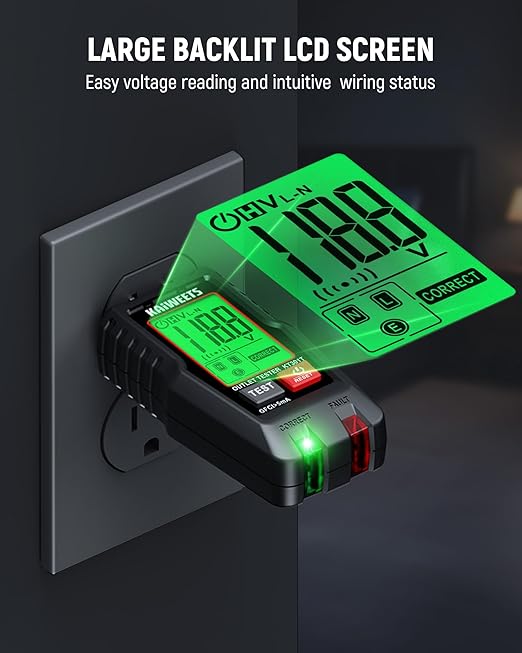 KAIWEETS Electrical Test Kit, Non-Contact Voltage Tester and GFCI Outlet Tester - Image 7