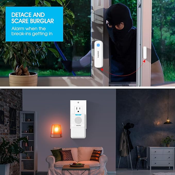 Door Chime, Wireless 600Ft Range 5 Levels Adjustable Volume Magnetic Door Open - Image 3