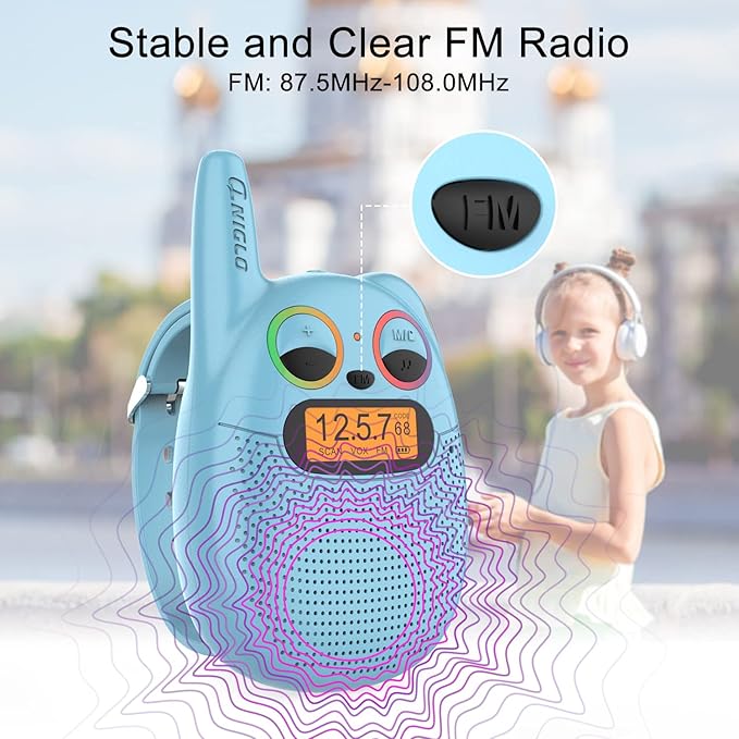Qniglo Walkie Talkies for Kids Rechargeable, 3-14 Year Old Girls, Boys Gifts - Image 5