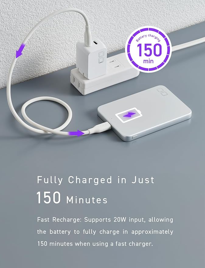 CIO Qi2 Magsafe Charger, 5000mAh Ultra-Slim Magnetic Wireless Charger iPhone - Image 6