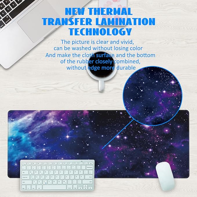 Desk Mat, Galaxy Nebula Universe Space Extended Gaming Mouse Pad Large - Image 3