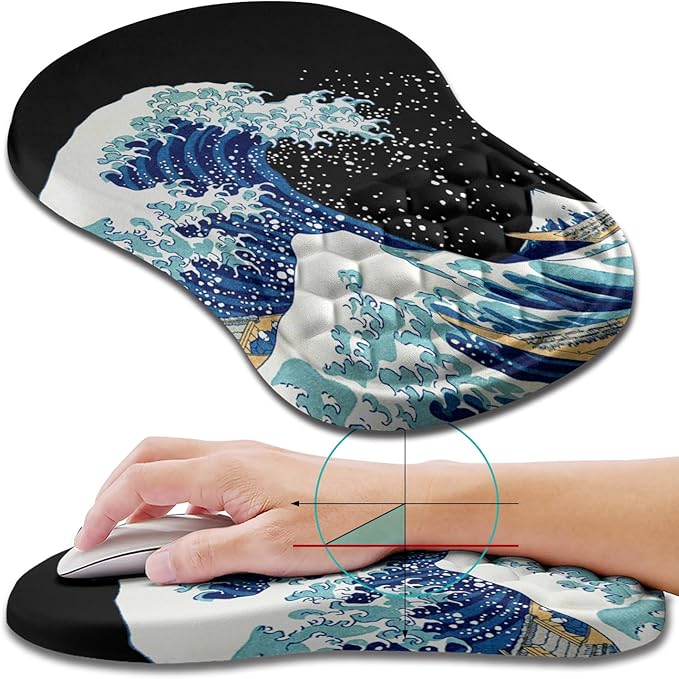 Hokafenle Ergonomic Mouse Pad Wrist Support, Wrist Rest Mousepad by Hokafenle