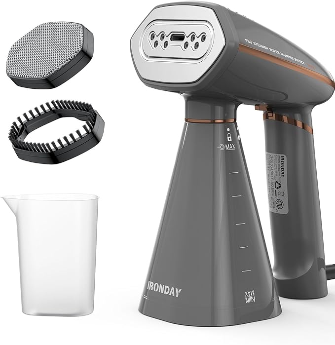 IRONDAY 1200W Garment Steamer, 350ml Detachable Water Tank, Auto Shutoff by IRONDAY