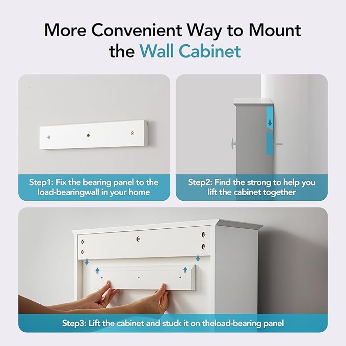 Bathroom Wall Cabinet with Lighting & Tissue Hole, Wall Mounted Glass Door - Image 9
