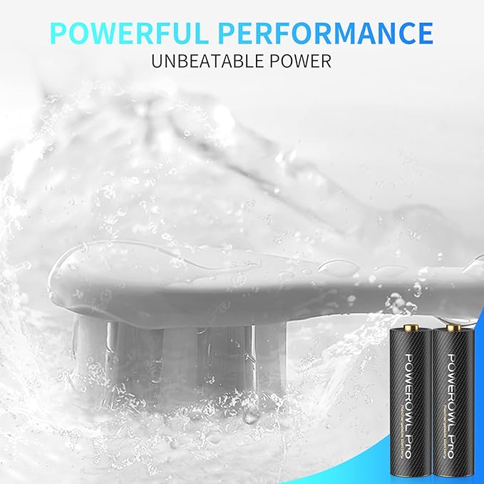 POWEROWL Gold-top Rechargeable AA Batteries PRO w/ 8 Bay Charger, High Capacity - Image 4