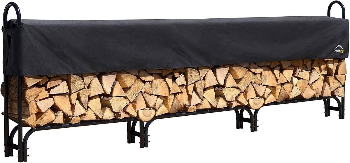 shelterlogic 12' adjustable heavy duty outdoor firewood rack, main product view