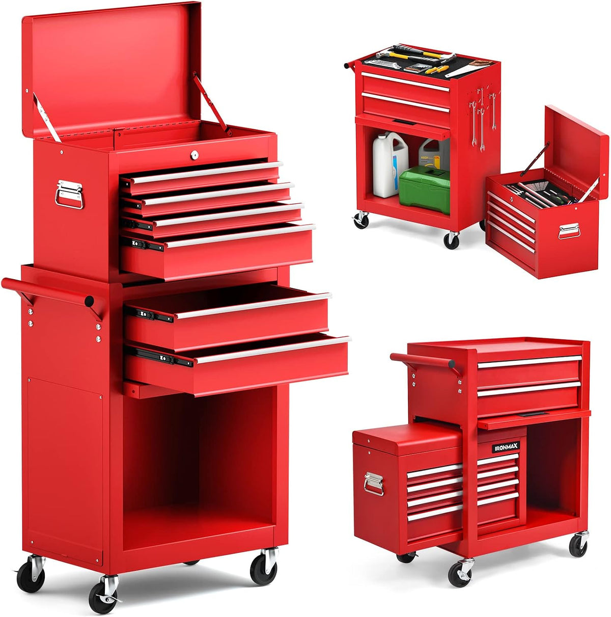 ergomaster rolling tool chest cabinet big tool storage, main product view