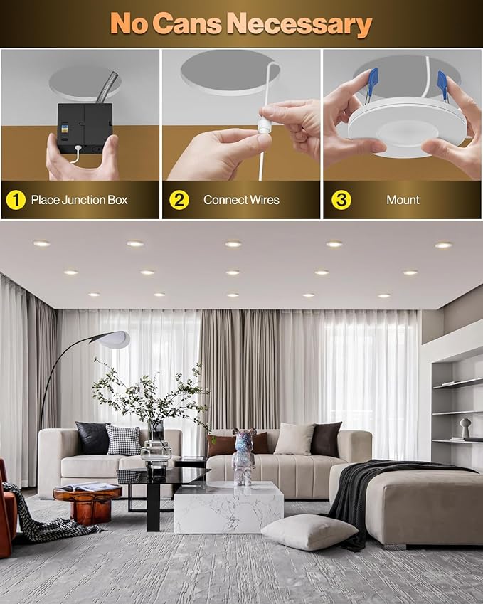 Sunco 3 Inch LED Recessed Slim Down Light - Image 6