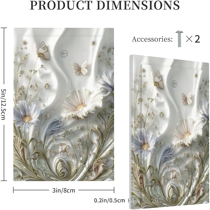 Bvtewkhz Boho Floral Wild Flower No Device Single Blank Decorative Light Switch - Image 4