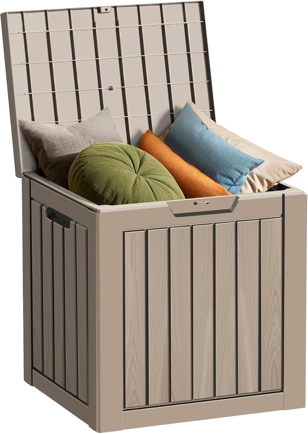 outdoor storage box waterproof, 35 gallon lockable resin, main product view
