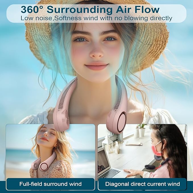 CIVPOWER Neck Fan: Portable Personal Neck Cooling Rechargeable Bladeless Fan - Image 2