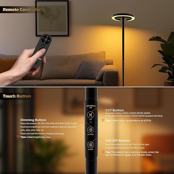 Floor Lamps for Living Room, 24W LED Floor Lamp - Image 6