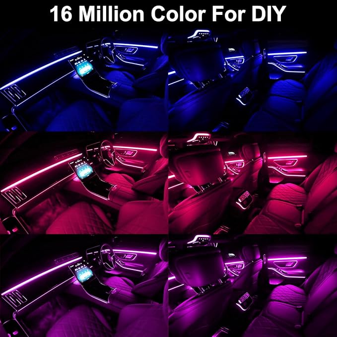 Interior Car LED Strip Lights APP Control, 5 in 1 RGB 16 Million Colors Ambient - Image 7