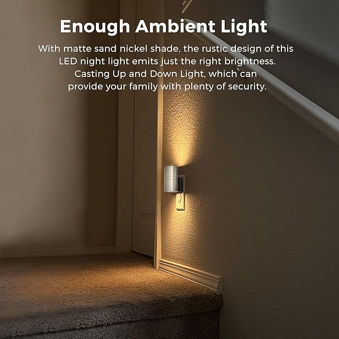 L LOHAS LED Night Light, Dimmable Night Lights Plug into Wall, Metal-Shade - Image 4