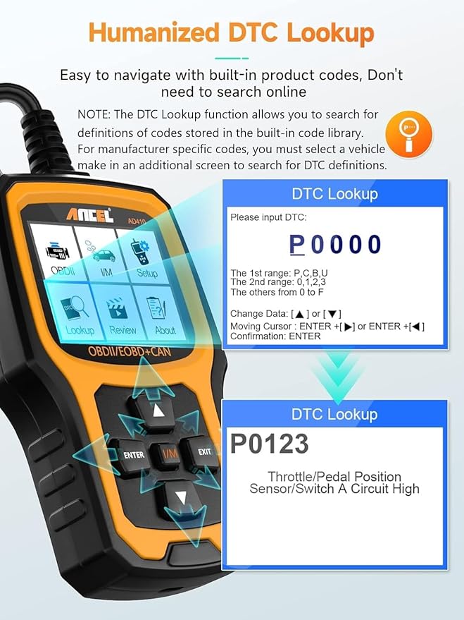 ANCEL AD410 Enhanced OBD2 Scanner, Vehicle Code Reader - Image 7