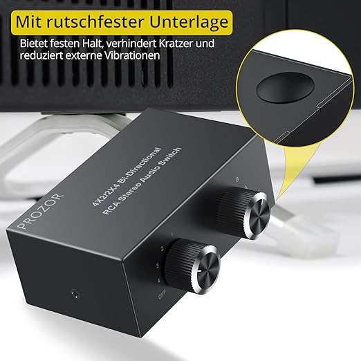 PROZOR 4-Way Stereo L/R Sound Channel Bi-Directional Audio Switcher, 2 in 4 Out - Image 6