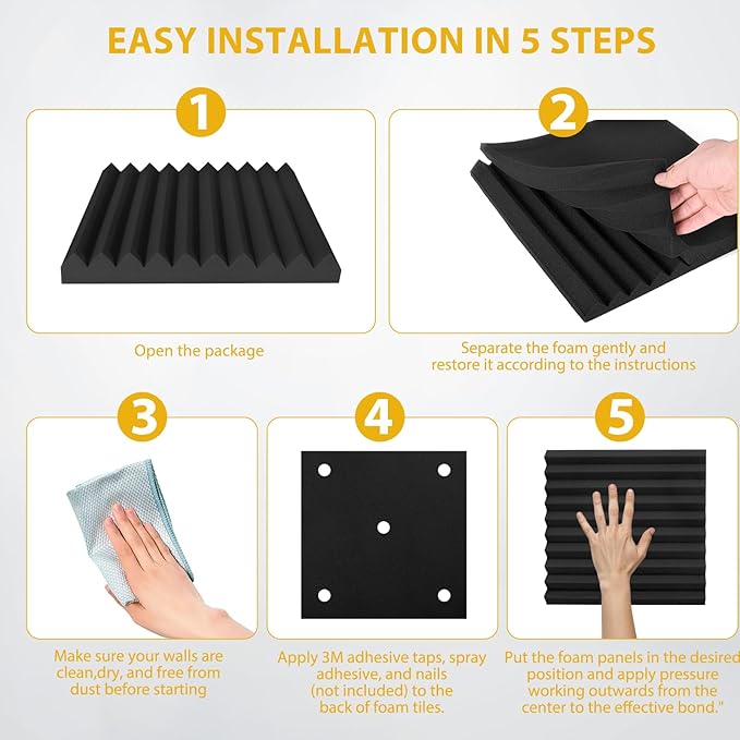 Saiqiang Acoustic Foam Panels Sound Absorbing 12 Pack - Image 7