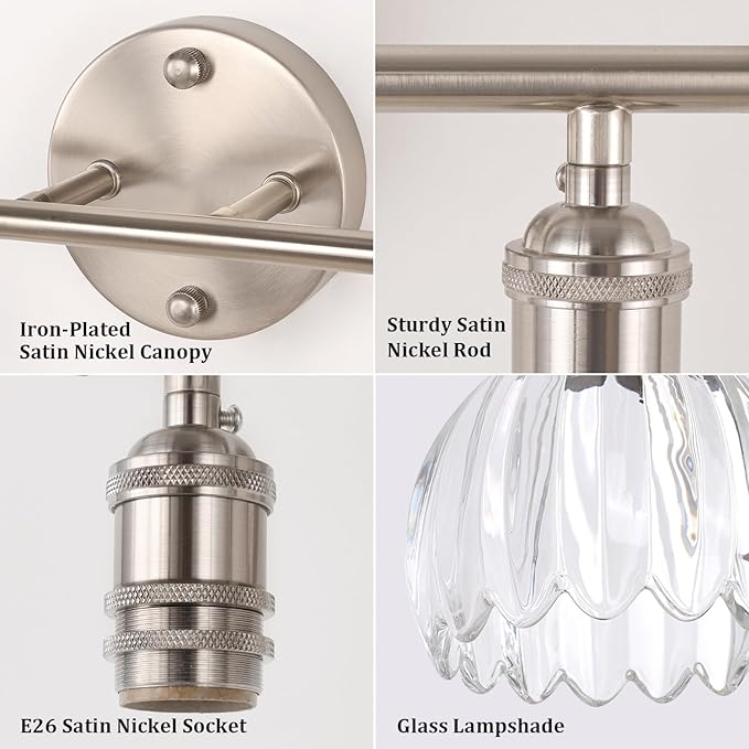 Shenmoyl Bathroom Light Fixtures, 2-Light Vanity Wall Light Over Mirror - Image 7