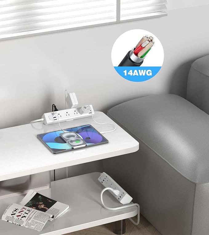 40W Fast Charging Station, Desk Clamp Power Strip, 4 USB-C Ports & 8 AC Outlets - Image 7