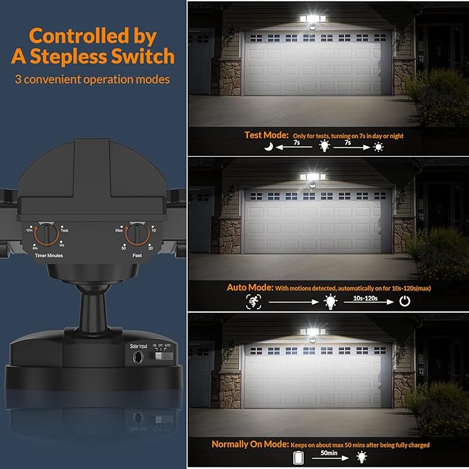 LEPOWER 1600LM LED Solar Security Lights Motion Outdoor, 5500K White Light - Image 6