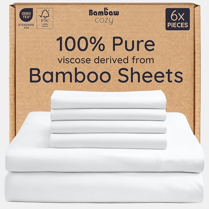 Bambaw 100% Viscose Derived from Bamboo Queen Size Sheet Set by Bambaw