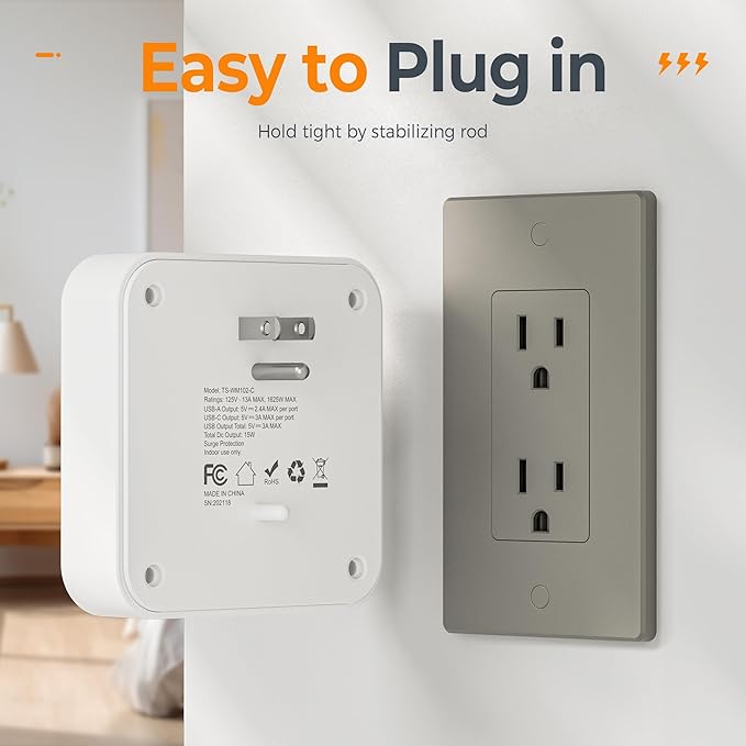 Multi Plug Outlet Extender, TESSAN Surge Protector Splitter - Image 6