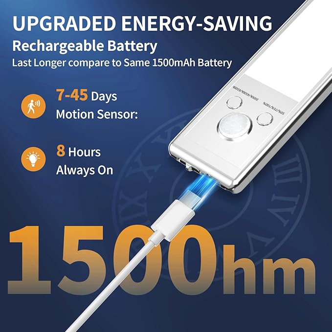 Under Cabinet Lights, 76 LED Operated Motion Sensor Light Indoor, 1500mAh USB - Image 4