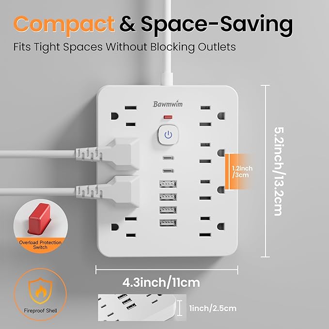 Bawmwim Surge Protector Power Strip - Image 6