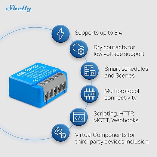 Shelly 1 Mini Gen4 | Wi-Fi, Zigbee & Matter Smart Relay Switch - Image 4