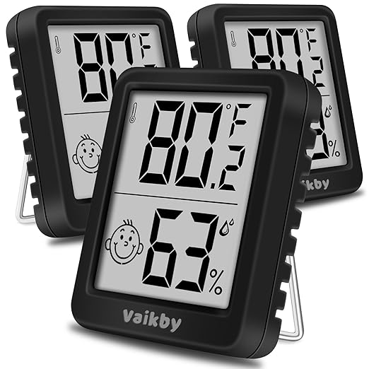 Indoor Humidity Meter Hygrometer 3Pack, Room Thermometer by Vaikby